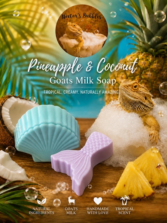 Hand Crafted Other - Seashell (Pineapple) & Mermaid Tail (Coconut) Goats Milk Soaps
